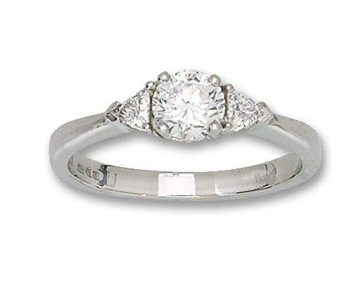 Diamond and Platinum 3 Stone Ring 0.60 carat centre