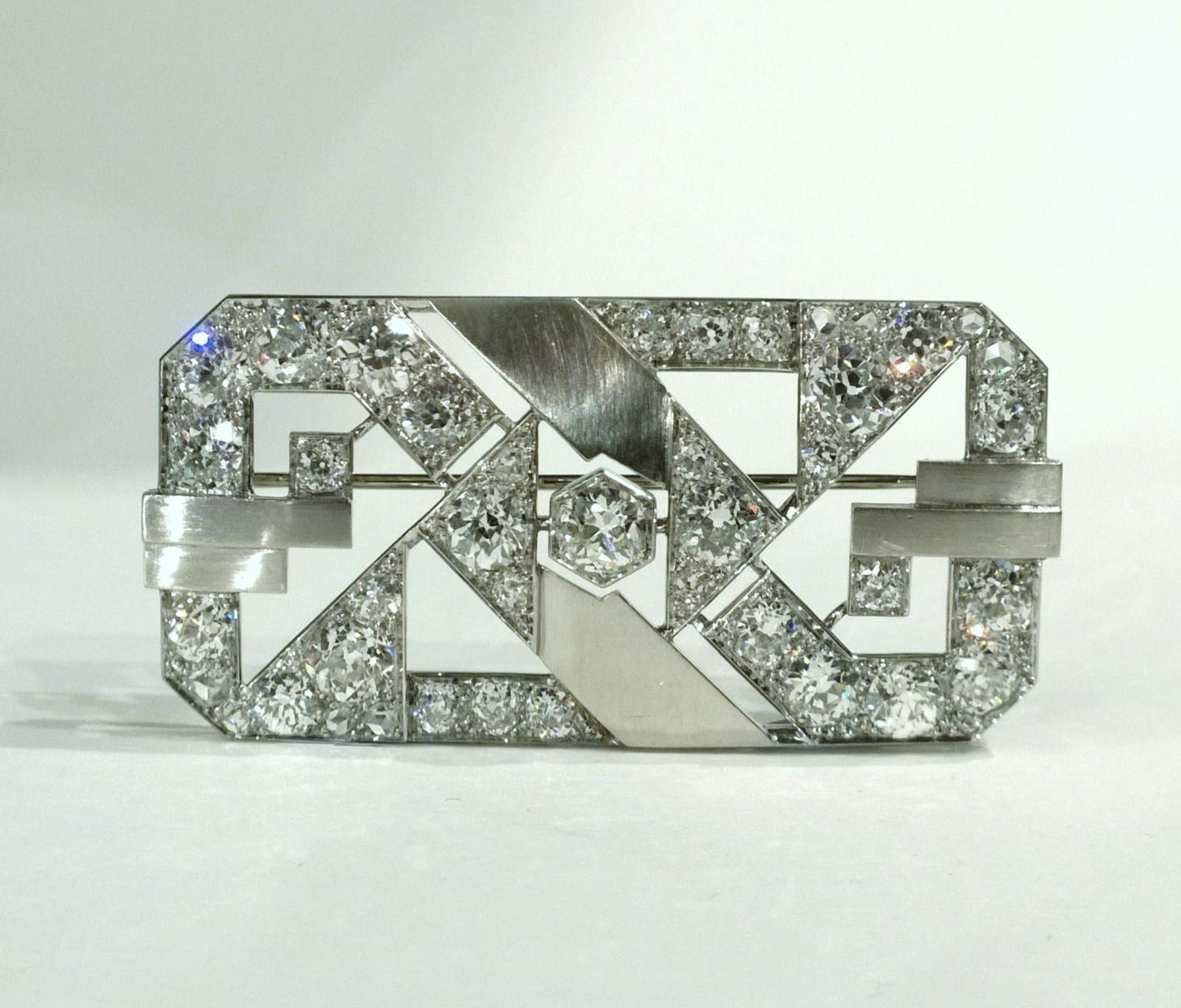Diamond and platinum brooch
