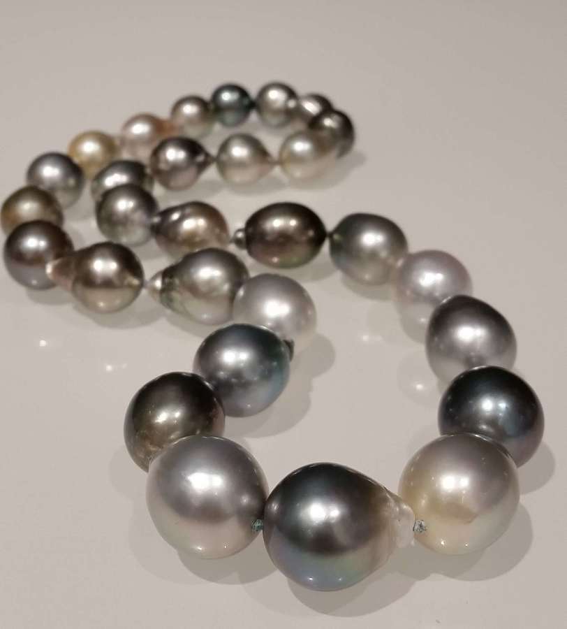Tahiti South Sea multi colour pearls 12mm x15mm