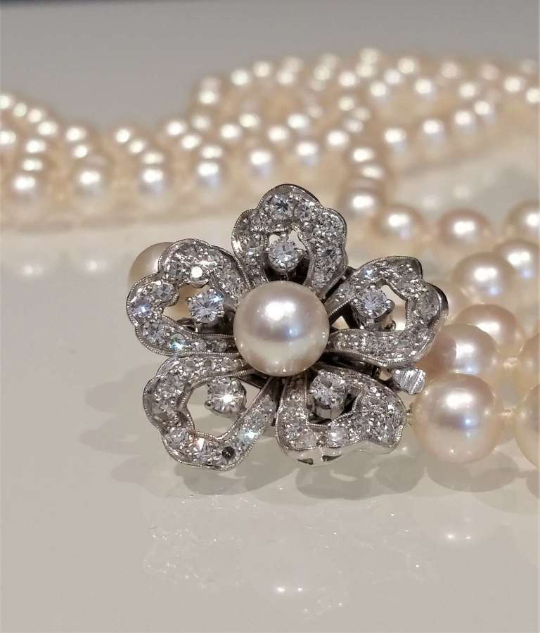 Double row Akoya cultured pearl necklace