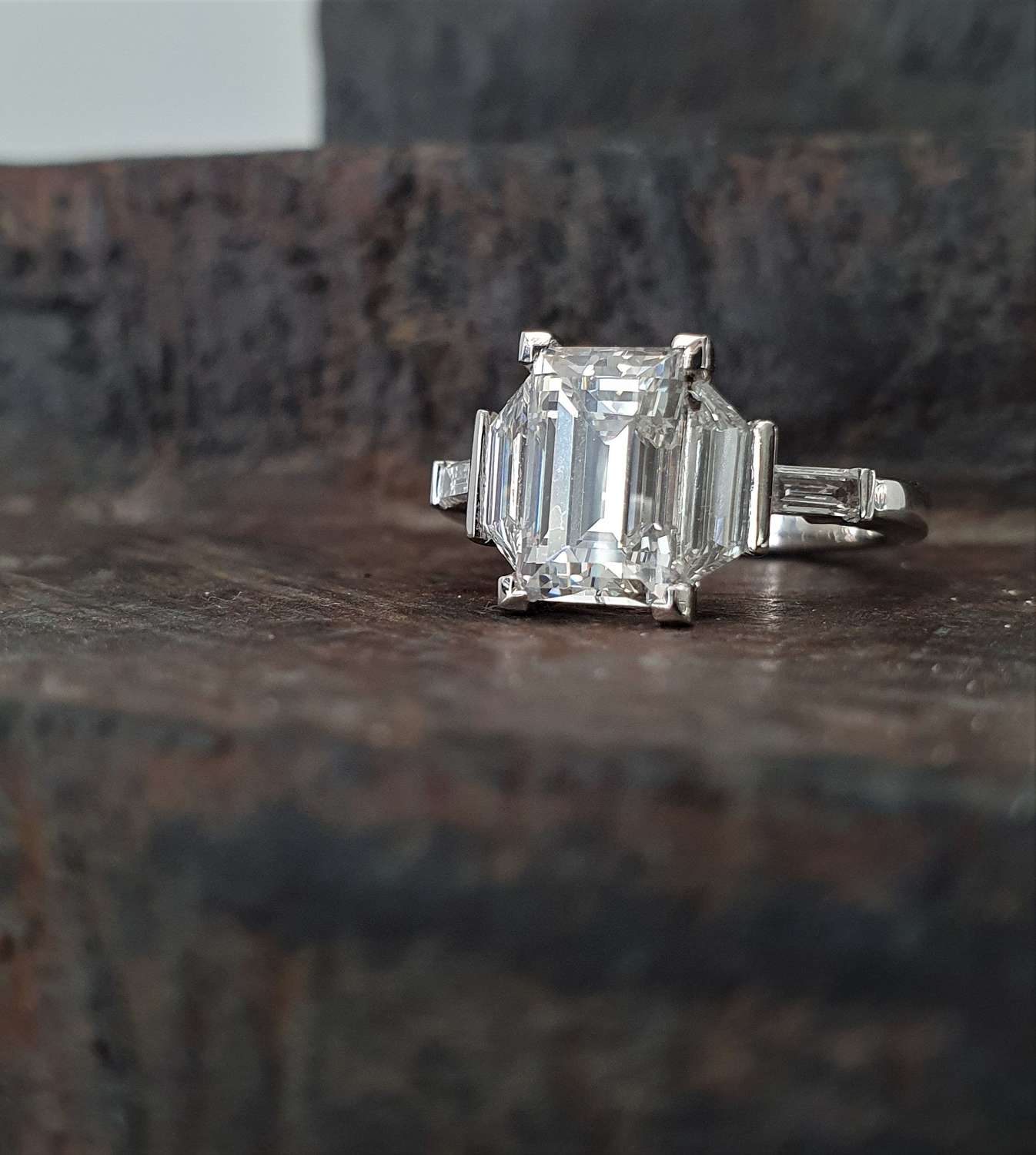 Baguette cut diamond ring 2.47 carats