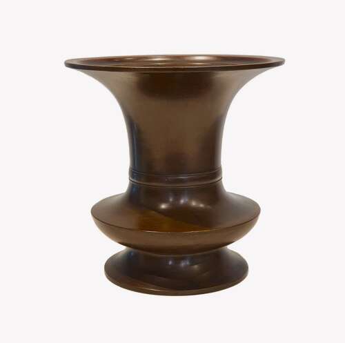Japanese bronze vase with flared neck late 19th century