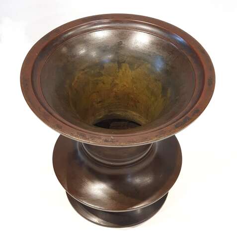 Japanese bronze vase with flared neck late 19th century