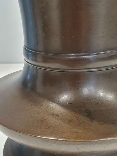 Japanese bronze vase with flared neck late 19th century